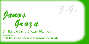 janos groza business card